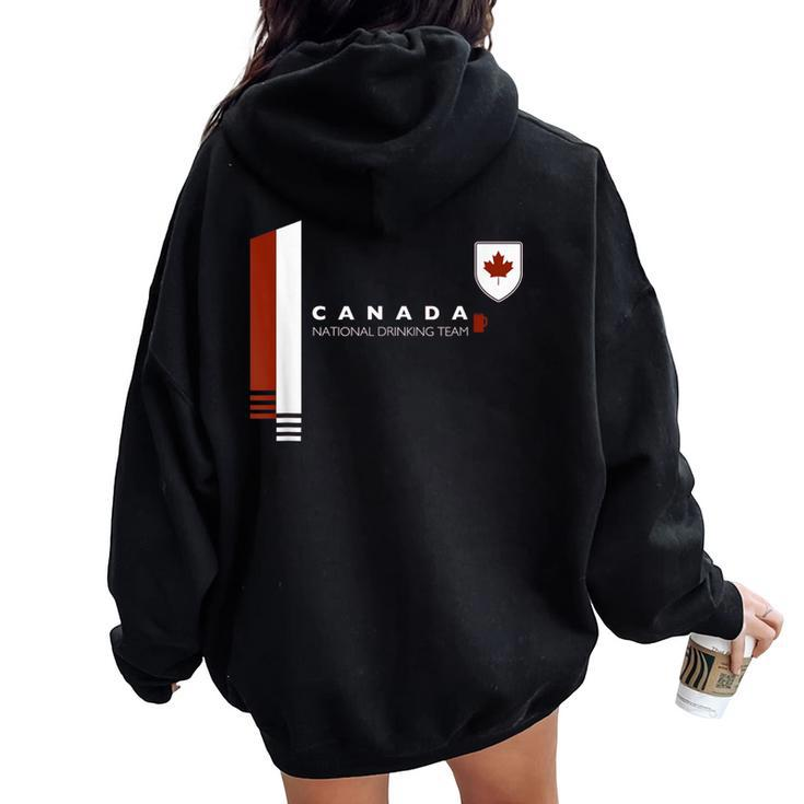 Canada National Drinking Team Canadian Beer Pride Women Oversized Hoodie Back Print