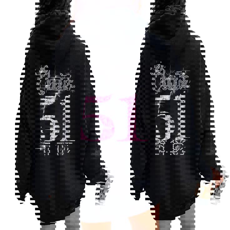 Chapter 51 Est 1972 51St Birthday For Ladies Women Oversized Hoodie Back Print