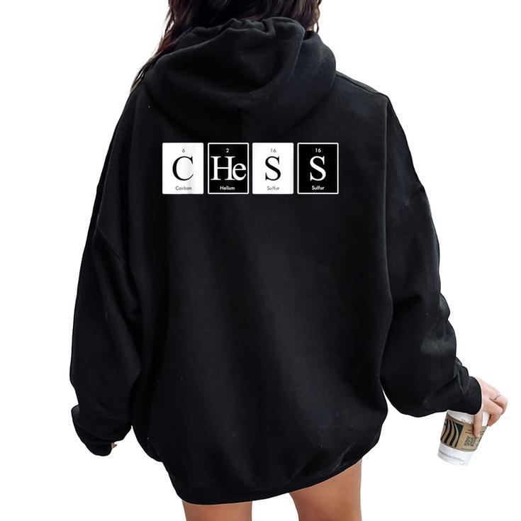 Chess Checkmate Grandmaster Board Game Castling Player Women Oversized Hoodie Back Print