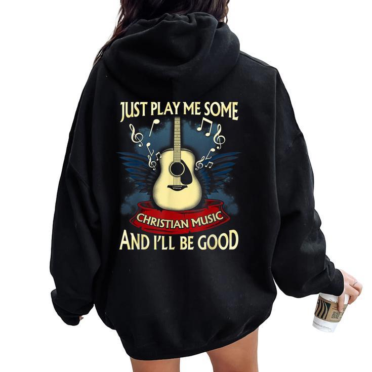 Christian Music Rock And Roll Retro Vintage Music Women Oversized Hoodie Back Print
