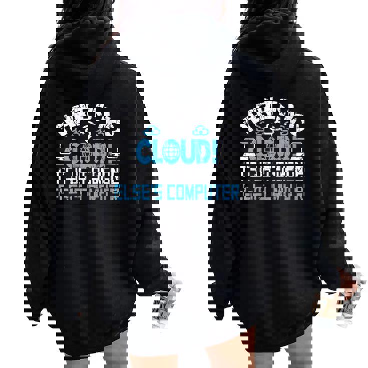Cloud Computing Computer Women Oversized Hoodie Back Print