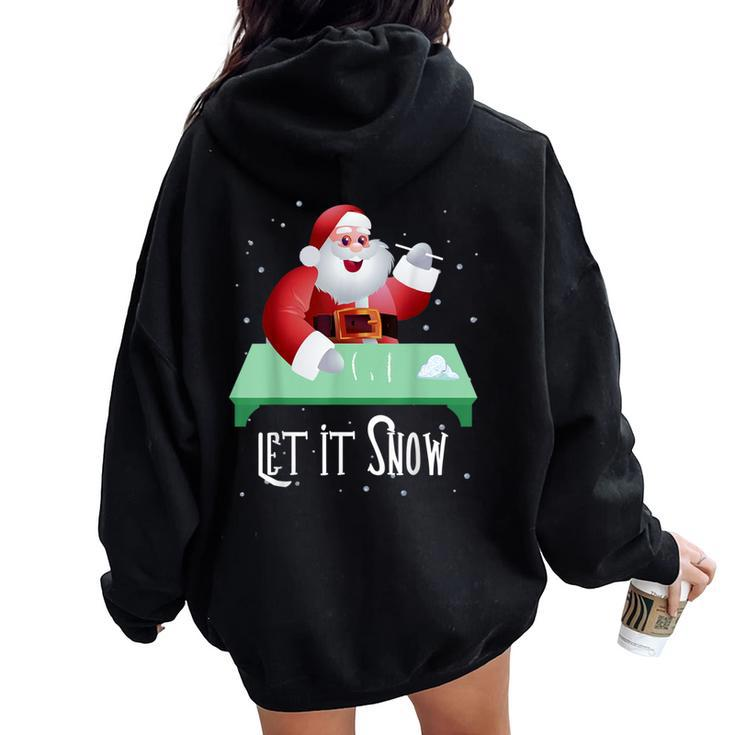 Cocaine Snorting Santa Christmas Sweater Women Oversized Hoodie Back Print