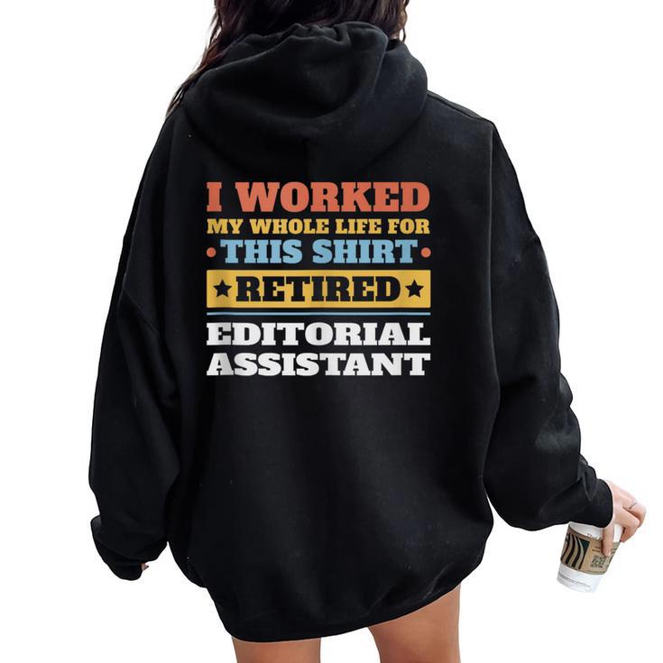 Editorial Assistant Retired Retirement Women Oversized Hoodie Back Print