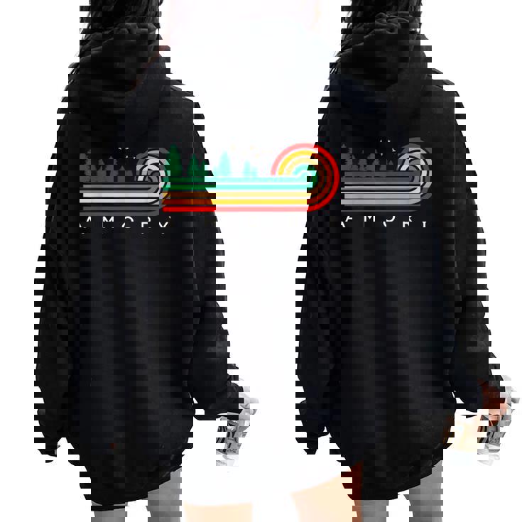 Evergreen Vintage Stripes Amory Mississippi Women Oversized Hoodie Back Print