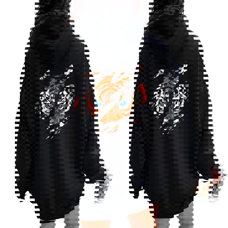 Tiger Face Wild Cat Mountain Animal Kid Women Oversized