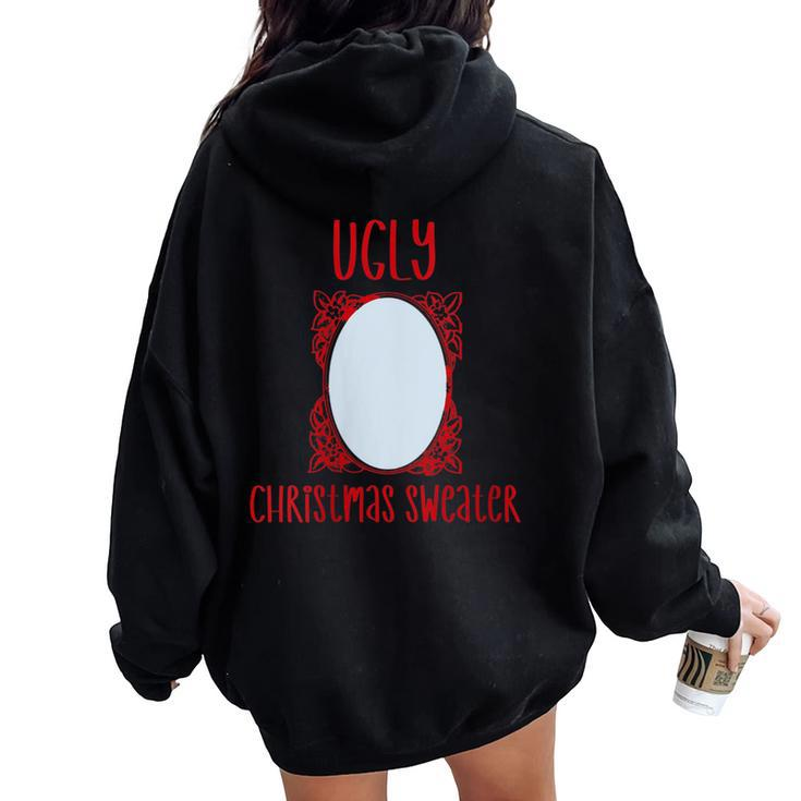 Ugly Christmas Sweater With Mirror Women Oversized Hoodie Back Print