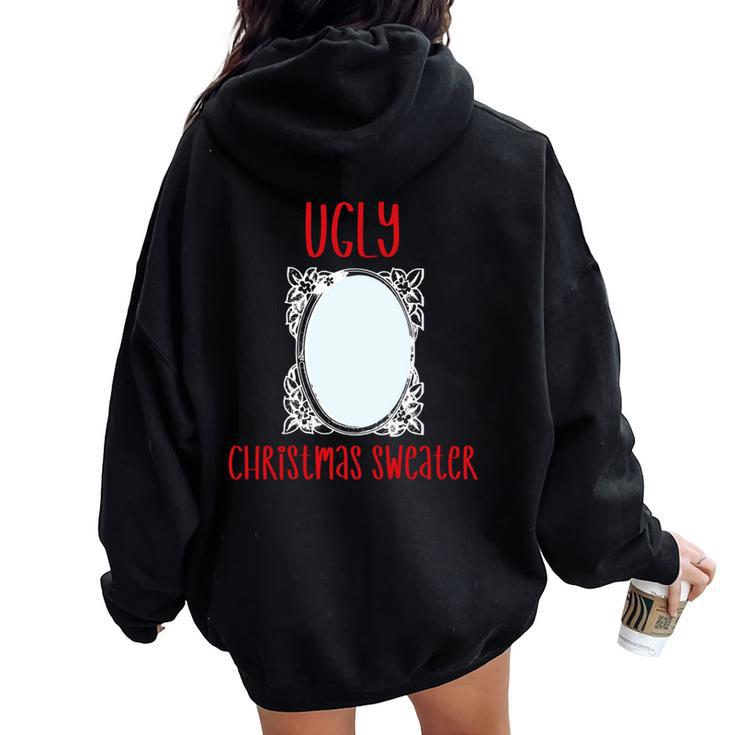 Ugly Christmas Sweater With Mirror Xmas Women Oversized Hoodie Back Print