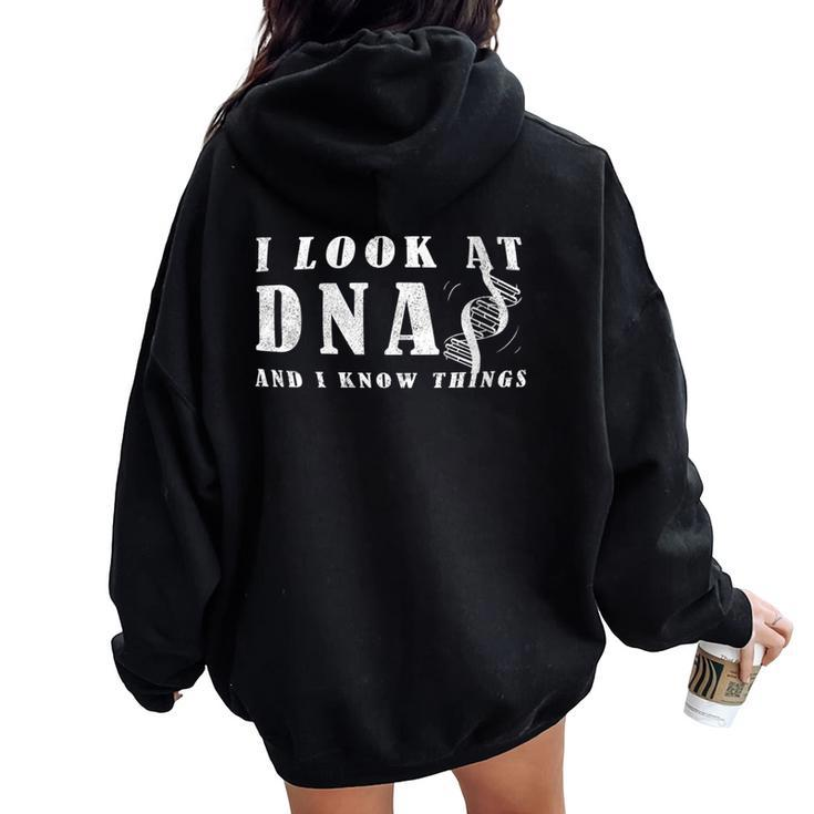 Geneticist Genetic Engineer Biology Student Biology Teacher Women Oversized Hoodie Back Print