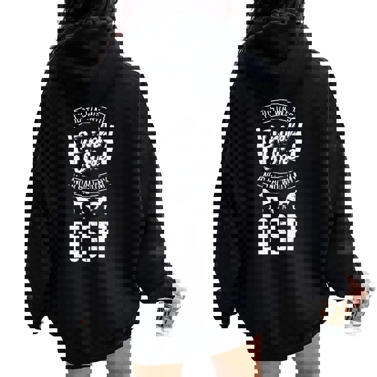 German Shorthair Pointer Wine Lover  Women Oversized Hoodie Back Print