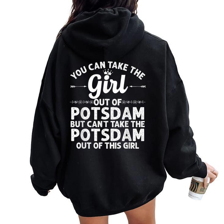 Girl Out Of Potsdam Ny New York Home Roots Usa Women Oversized Hoodie Back Print