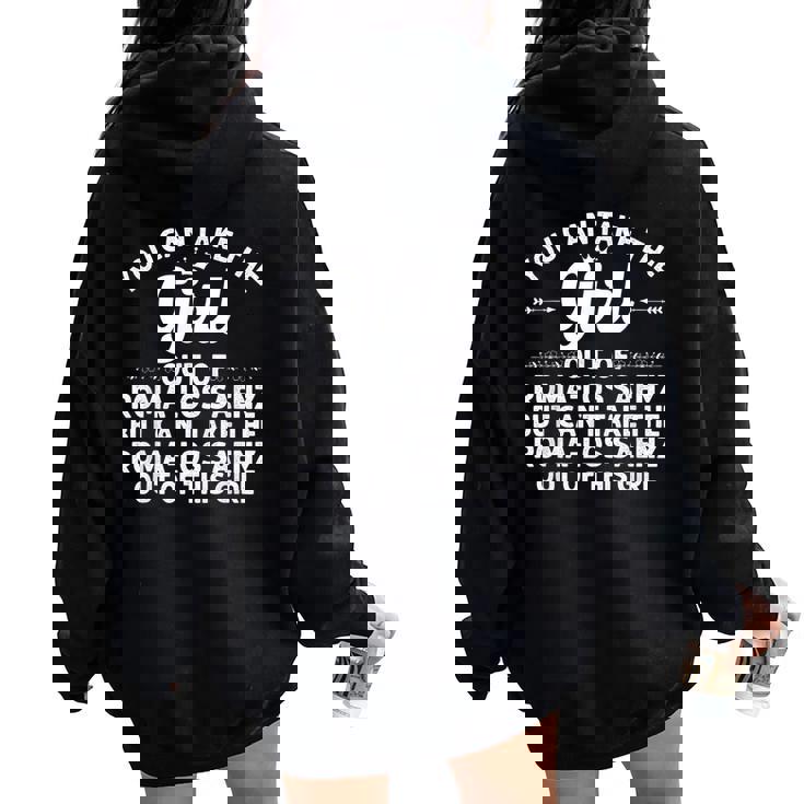 Girl Out Of Roma-Los Saenz Tx Texas Home Root Usa Women Oversized Hoodie Back Print Girl Out Of Roma-Los Saenz Tx Texas Home Root Usa Women Oversized Hoodie Back Print
