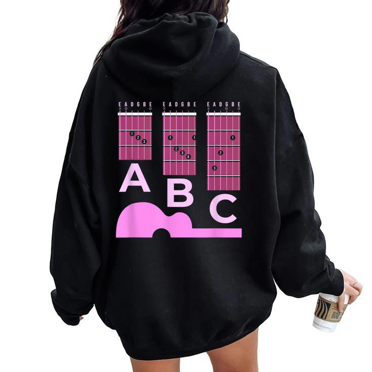 Guitar Player Learn To Play Student Teacher Guitarist Women Oversized Hoodie Back Print