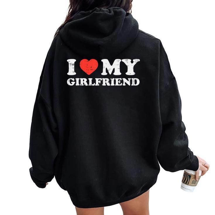 I Heart My Girlfriend Love Gf Couple Matching Boyfriend Men Women Oversized Hoodie Back Print