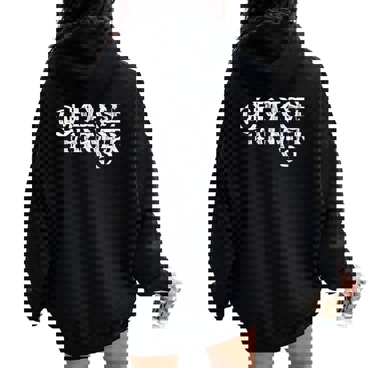 Horses Farmer Breeding Farm Horse Women Oversized Hoodie Back Print