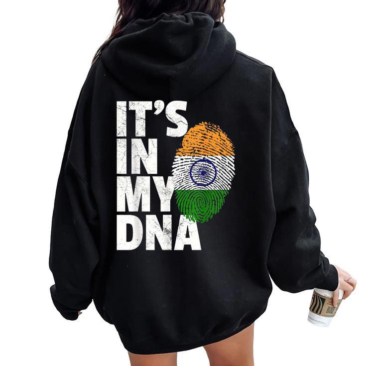 It's In My Dna India Flag Indian Novelty Women Oversized Hoodie Back Print