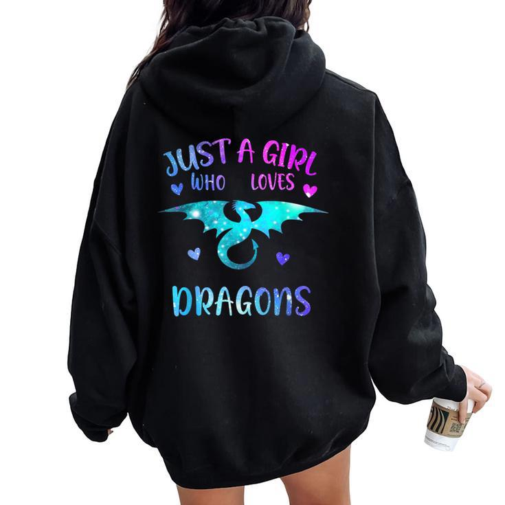 Just A Girl Who Loves Dragons Women Oversized Hoodie Back Print