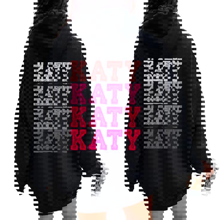 Katy First Name-D Boy Girl Baby Birth-Day Women Oversized Hoodie Back Print