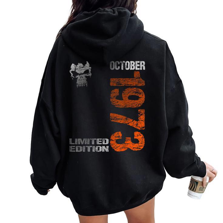 Limited Edition October 1973 50Th Birthday 1973 Women Oversized Hoodie Back Print