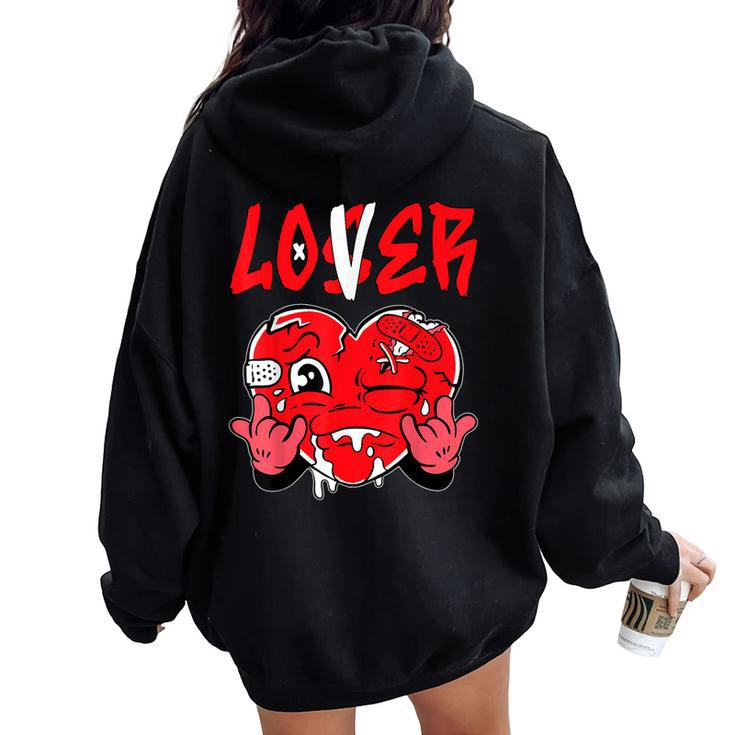 Loser Lover Drip Heart Red Matching Outfit Women Women Oversized Hoodie Back Print