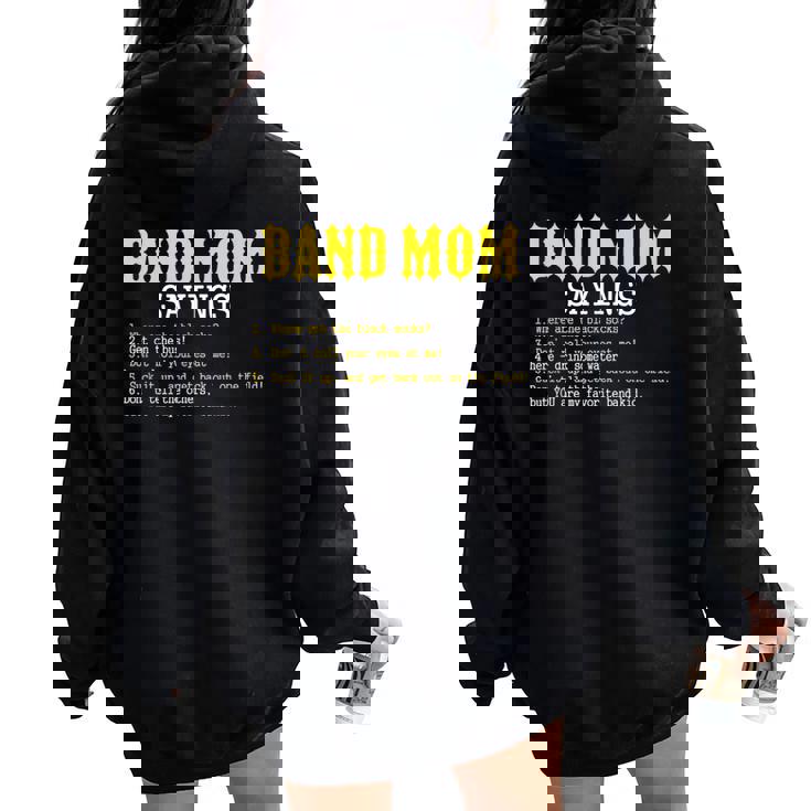 Marching Band Mom Sayings For Mothers Women Oversized Hoodie Back Print