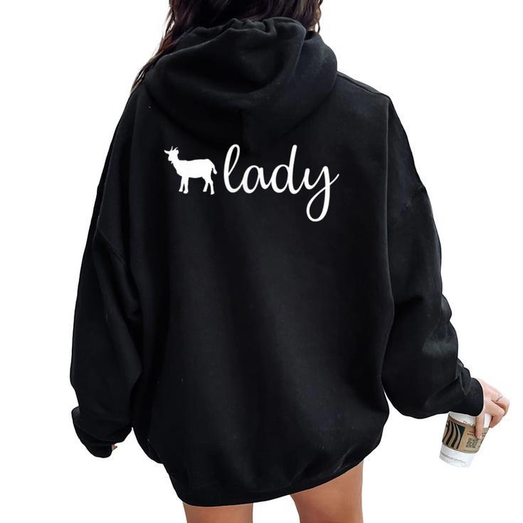 Markhor Lady For Girl Goat Kid Ibex Women Oversized Hoodie Back Print