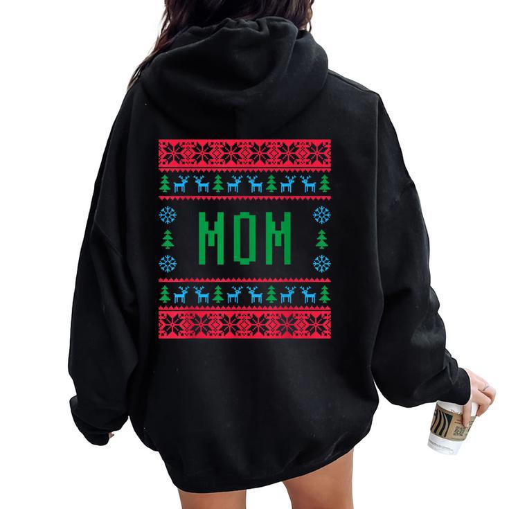Mom Ugly Christmas Sweater Pjs Matching Family Pajamas Women Oversized Hoodie Back Print