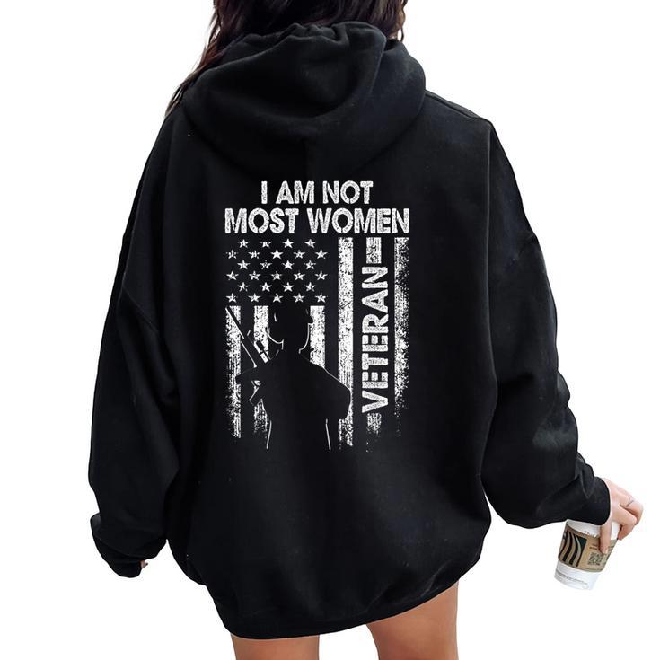 I Am Not Most Veteran Soldier Wife Mom Mother Women Oversized Hoodie Back Print