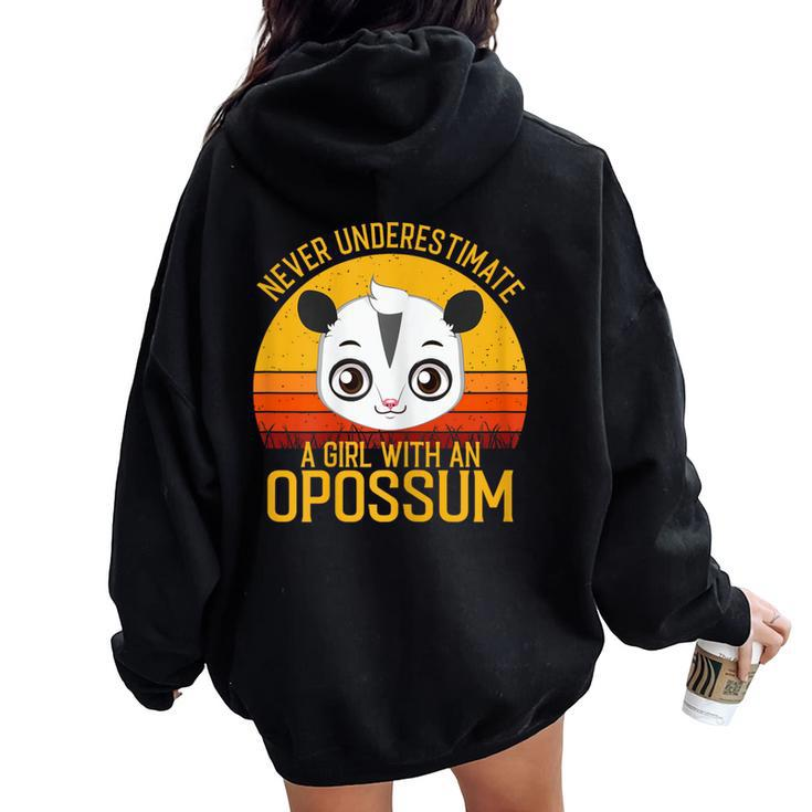Opossum Never Underestimate A Girl With A Opossum Women Oversized Hoodie Back Print