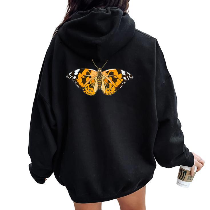 Painted Lady Butterfly Women Oversized Hoodie Back Print