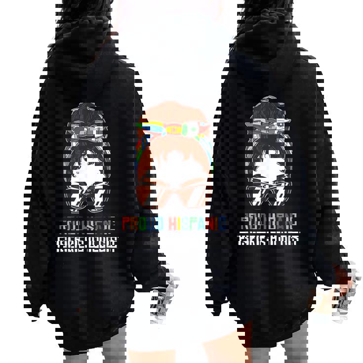 Hispanic Heritage Month Fisheries Biologist Woman Women Oversized Hoodie Back Print