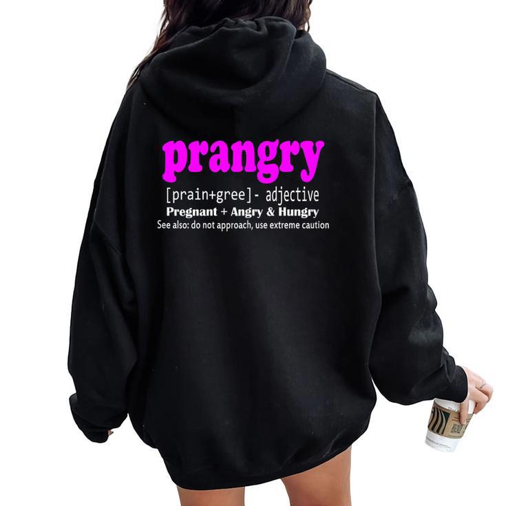 Prangry Soon To Be Mom Pregnancy T Women Oversized Hoodie Back Print