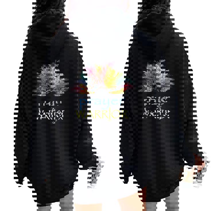 Prayer Warrior Christian For Women Women Oversized Hoodie Back Print