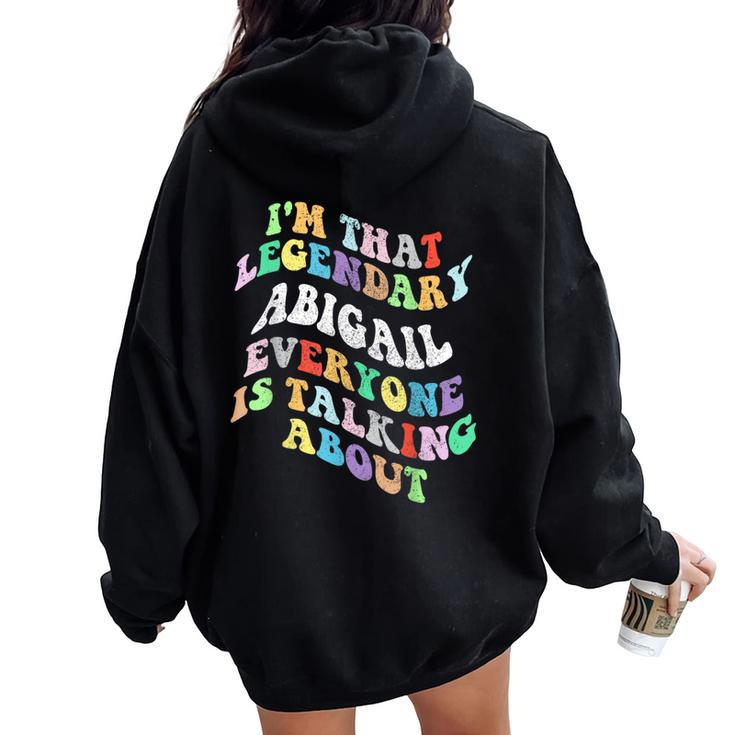 Retro Groovy Abigail Personal First Name  Women Oversized Hoodie Back Print