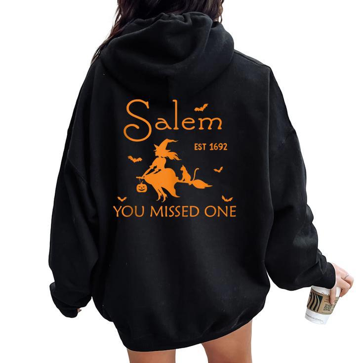 Retro Salem You Missed One Est 1692 Massachusetts Halloween Women Oversized Hoodie Back Print