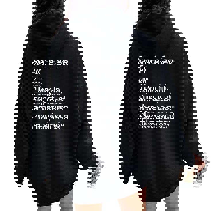 Roma-Los Saenz Girl Tx Texas City Home Roots Women Oversized Hoodie Back Print