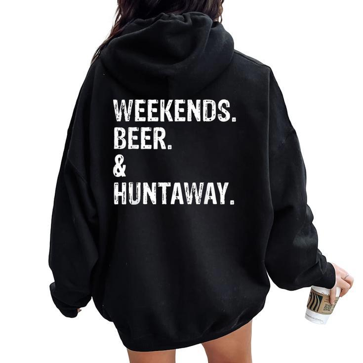 Weekends Beer And Huntaway New Zealand Huntaway Dog Women Oversized Hoodie Back Print