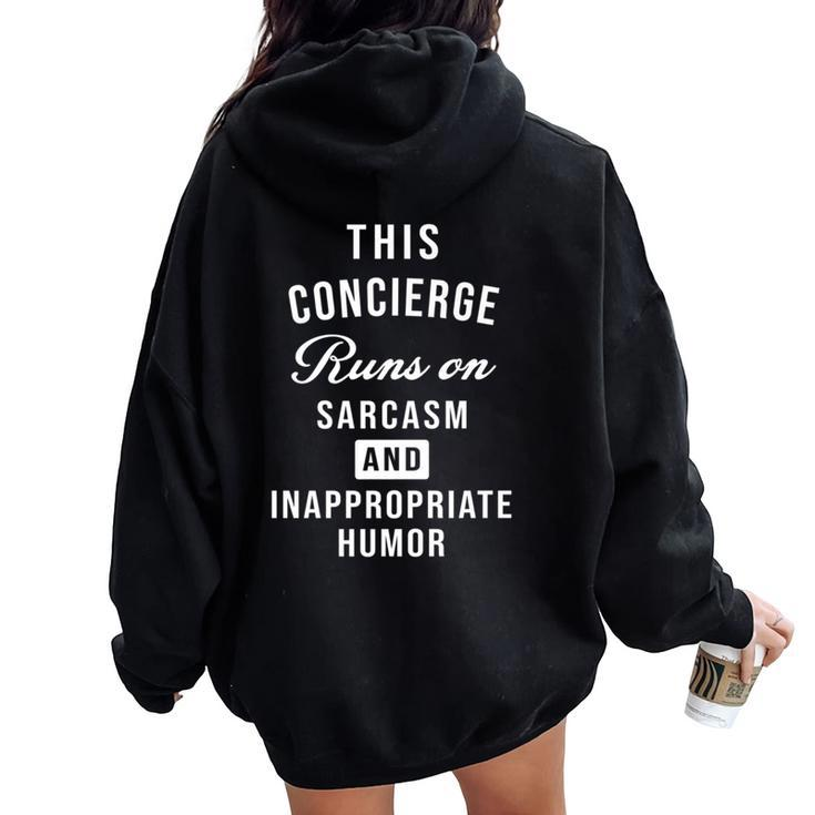 Sarcastic Hotel Or Health Care Concierge Saying Women Oversized Hoodie Back Print