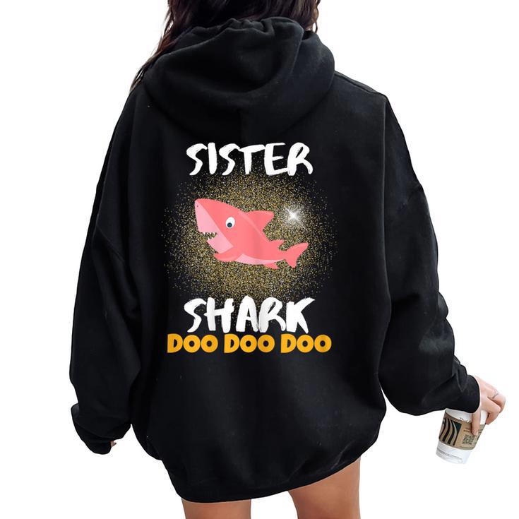 Sister Shark For Girls Ns Students Females Women Oversized Hoodie Back Print