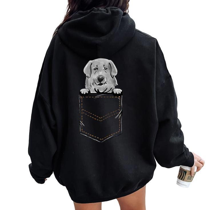 Slovak Cuvac Puppy For A Dog Owner Pet Pocket Women Oversized Hoodie Back Print