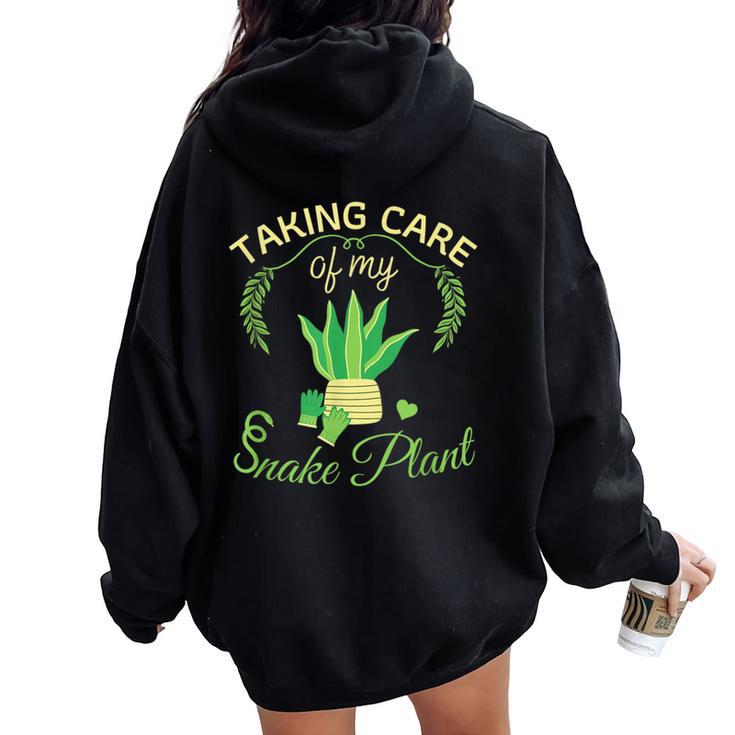 Snake Plant Mother In Law's Tongue For Plant Lovers Women Oversized Hoodie Back Print