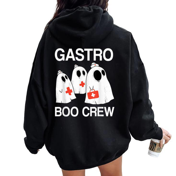 Spooky Gastro Boo Crew Halloween Costume Gi Nurse Women Oversized Hoodie Back Print