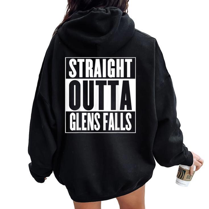 Straight Outta Glens Falls Women Oversized Hoodie Back Print