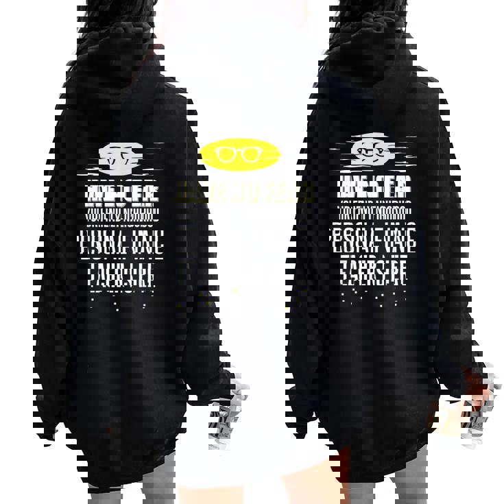 Super Personal Finance Teacher Have No Fear Women Oversized Hoodie Back Print