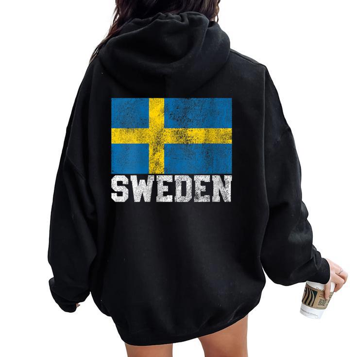 Swedish Sweden Flag National Pride Roots Country Family Women Oversized Hoodie Back Print