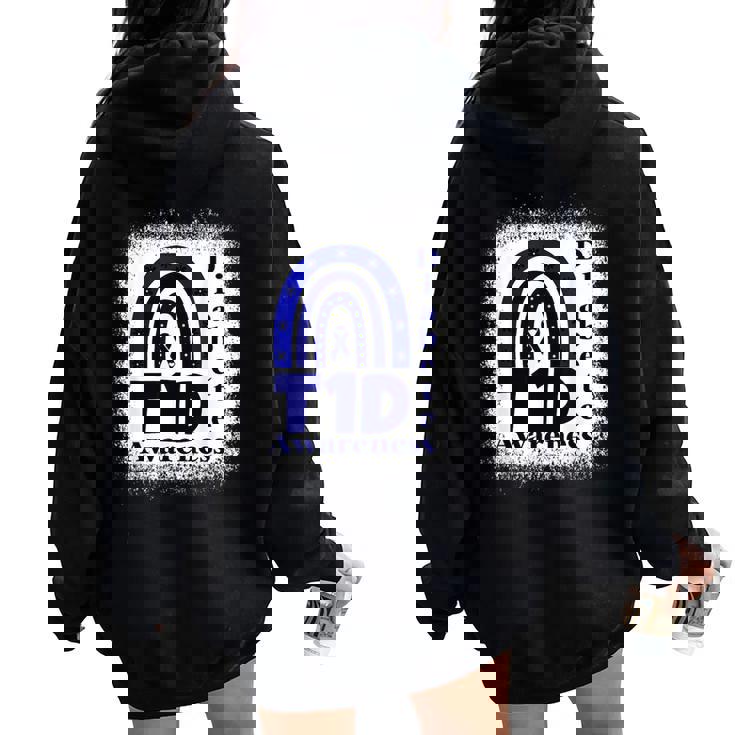 T1d Diabetic Dad Mom-Type 1 Diabetes Awareness Women Oversized Hoodie Back Print