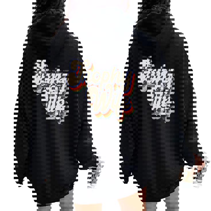 Trophy Wife Retro Style Women Oversized Hoodie Back Print