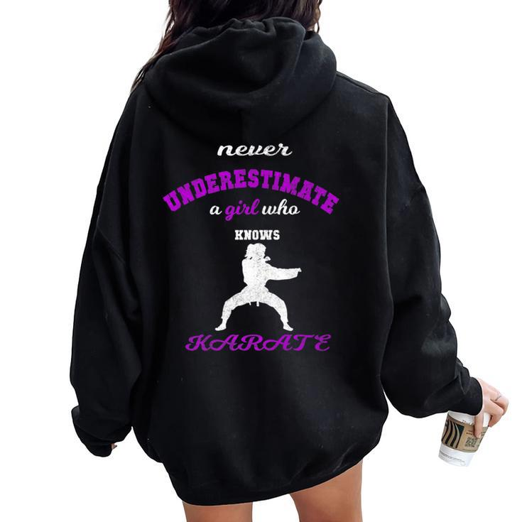 Never Underestimate A Girl Karate Women Oversized Hoodie Back Print