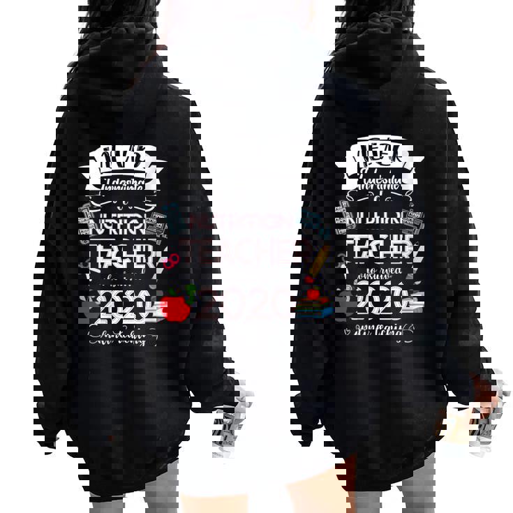 Never Underestimate A Nutrition Teacher Who Survived 2020 Women Oversized Hoodie Back Print