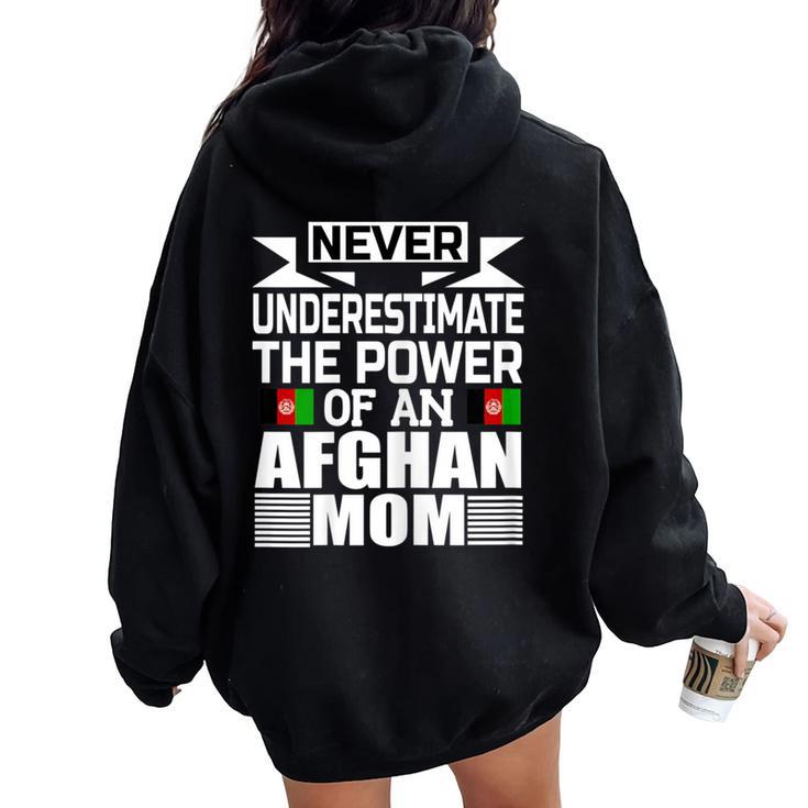 Never Underestimate The Power Of An Afghan Mom Women Oversized Hoodie Back Print