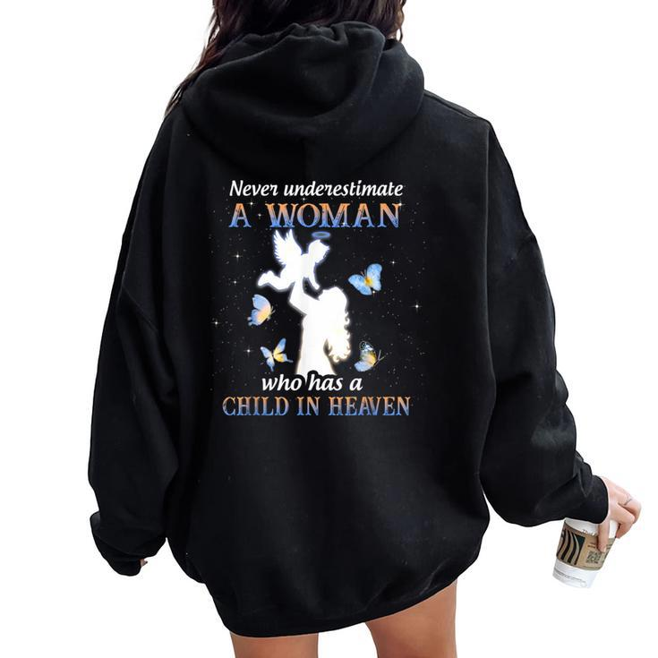 Never Underestimate A Woman Who Has A Child Women Oversized Hoodie Back Print